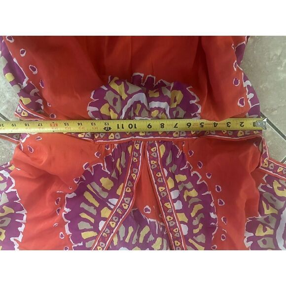 Trina Turk L Silk Blend Kimono Style Mini Dress Multicolor Tie - Picture 6 of 7